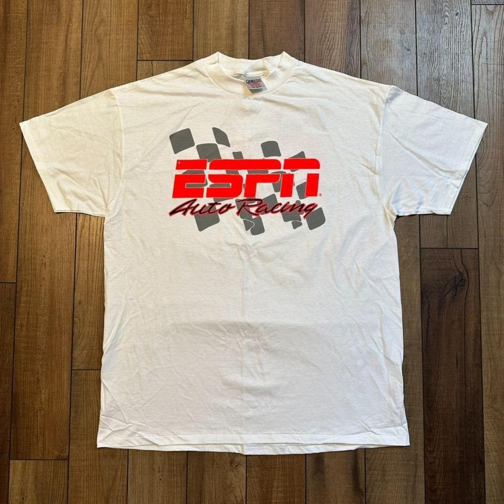 Vintage ESPN Racing Single Stitch Made in USA Tee size 2XL XXL Deadstock - Picture 1 of 7